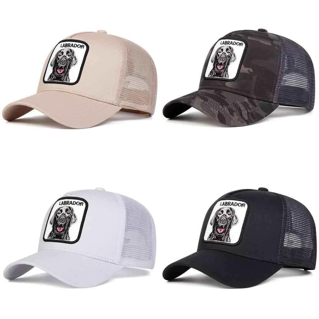 Cotton Mesh Baseball Cap With Embroidered Animal Designs For Outdoor Sports