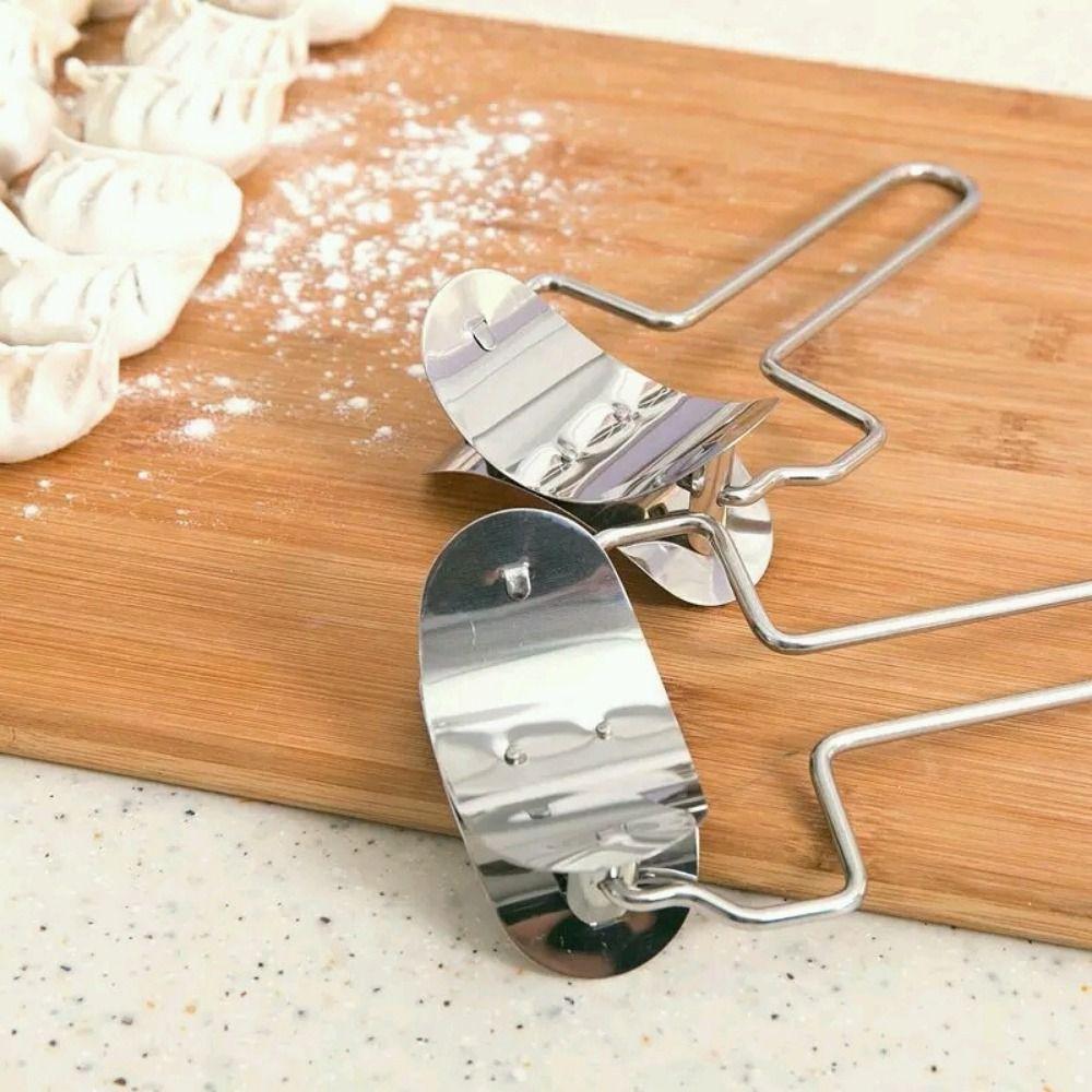 Durable Dumpling Maker Stainless Steel Dough Cutter Household Dough Circle Roller Kitchen