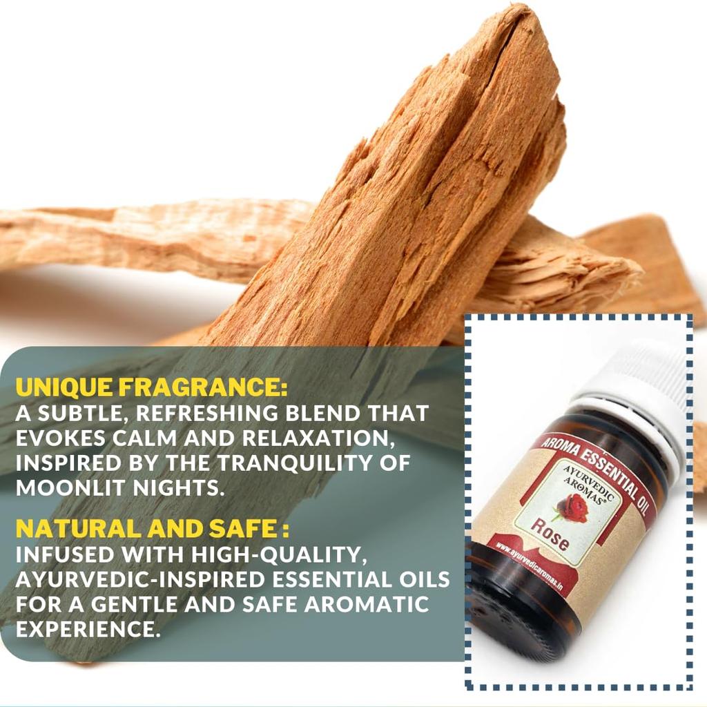 Ayurvedic Aromas Sandalwood Diffuser Aroma Oil, 10ml, Aromatherapy Diffuser Oil