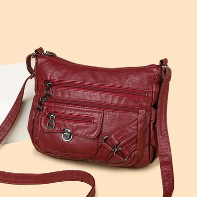 Módní dámská taška přes rameno pro střední věk Lehká a všestranná crossbody taška z PU měkké kůže Jednoduchá