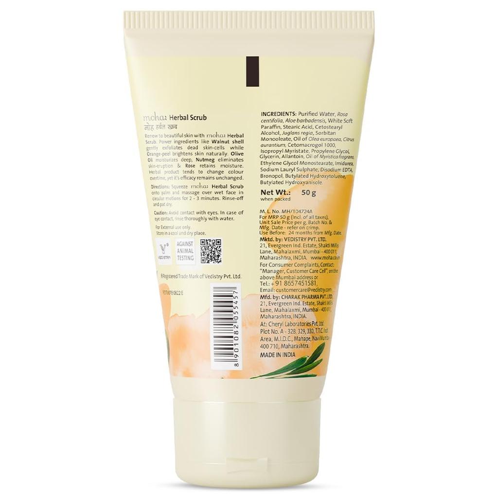 MOHA Walnut Face Scrub Gentle Exfoliating Polish For Glowing Skin Deep Cleansing Smooth Texture 50 G Pack Of 2