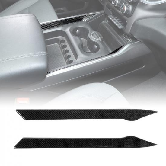 Inner Side Armrest Box Strips Panel Cover For Dodge RAM 1500 2018+ Carbon Fiber