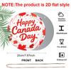 2D Flat, Round Aluminum Canada Day Decor Plaque, "Happy Canada Day" Sparkly Maple Leaf Metal Sign, Waterproof, Durable & Easy To Install, Ideal for