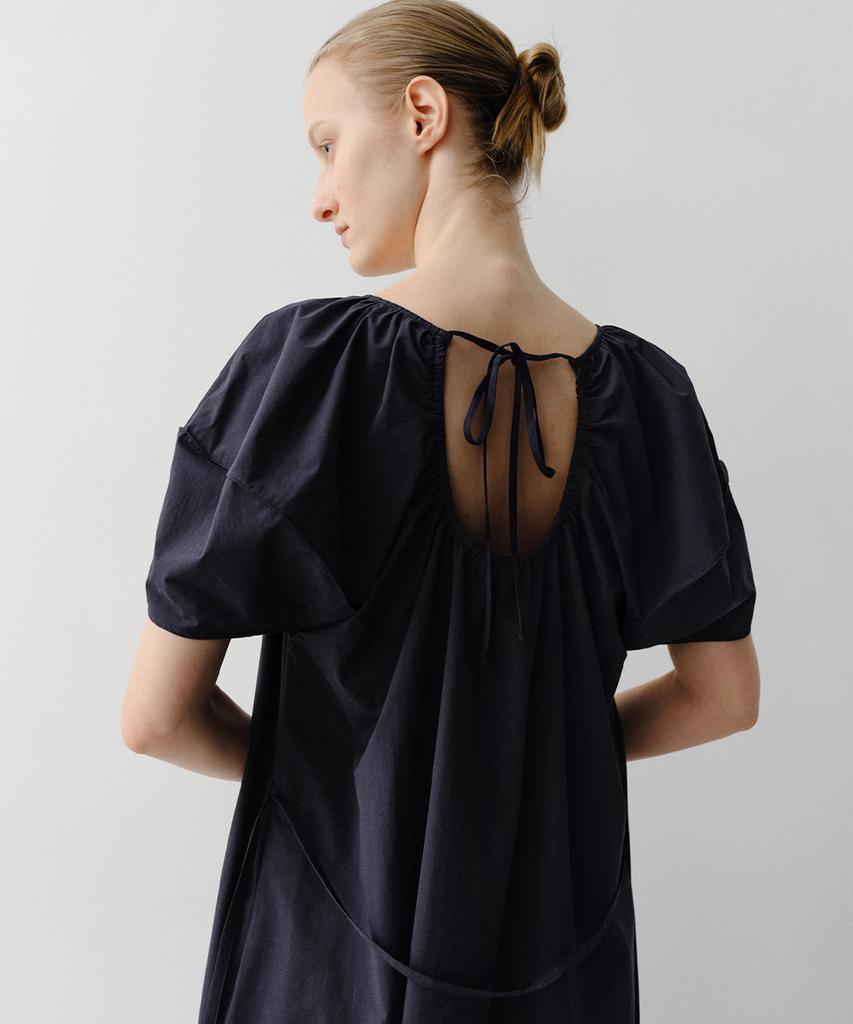 Ia Joy Puff Shirring Dress (Navy)