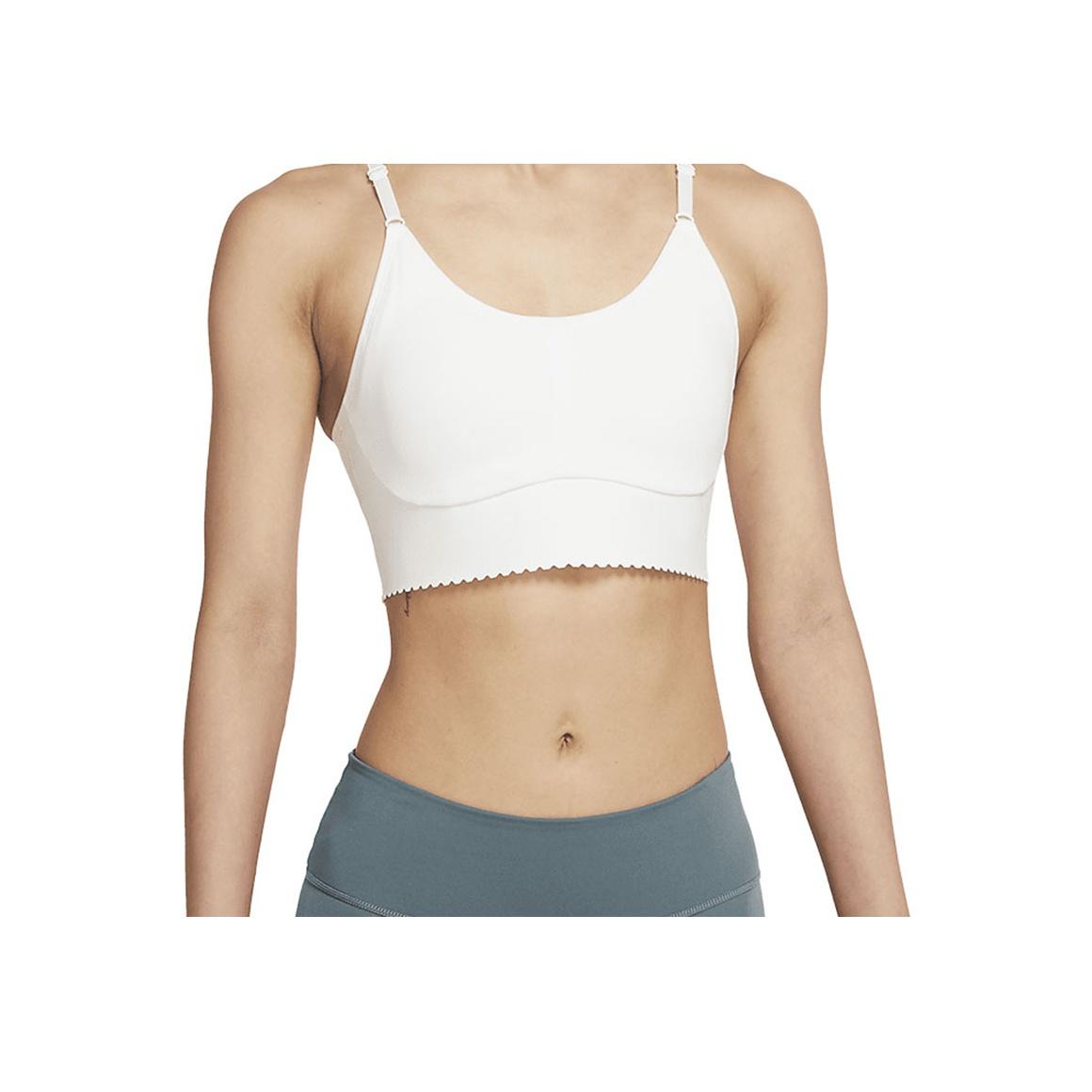 

Nike Спортивный бюстгальтер с веерообразным вырезом и низкой ударопрочностью, женское нижнее белье, белый CZ7645-133 L