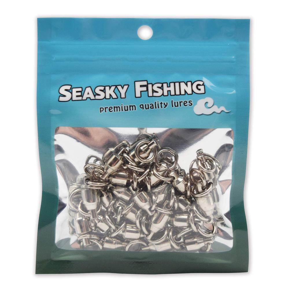 SEASKY Super Rotating Bearing Set of Stainless High Strength and Corrosion for Boat Fishing and Baitcasting of Swivels, 10, Steel, Resistant, Fishing,