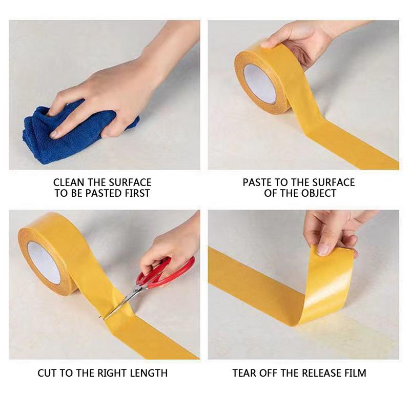 Supertunn Stark Fixering Dubbelhäftande Tejp Kraftig genomskinlig Mesh Vattentät Spårlös Kraftfull Grid Matta Tejp