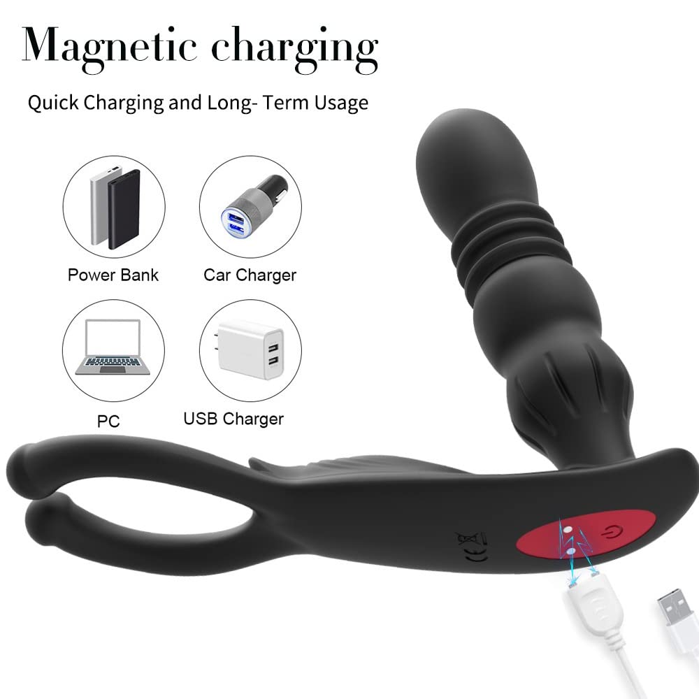 Rechargeable Retractable Silicone Rear Anal Plug Massage Vibrator Personal Body Massager Rechargeable Travel Massager Full Body Relaxation Muscle