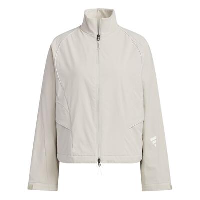 Fustl Wv Jacket Casual Loose Stand Collar Long Sleeve Jacket Women Jacket Miracle-Bauxite-Brown Bright-White JY8061