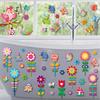 9 Sheets Hello Spring Window Clings Floral Gnome Butterfly Birds Bees Glass Stickers Reusable Static PVC Decals for Home Classroom Office Decor