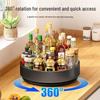 Multifunctional Spice Rack: Complete Set for Oil, Salt, Soy Sauce, Vinegar, and Condiments with Rotating Kitchen Countertop Storage.