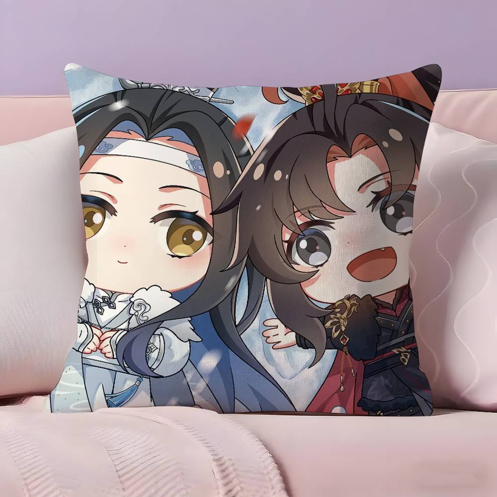 New Arrival Mo Dao Zu Shi Pillow Case Anti-dustmite Pillowcase Invisible zipper silky short plush Sofa cushion cover