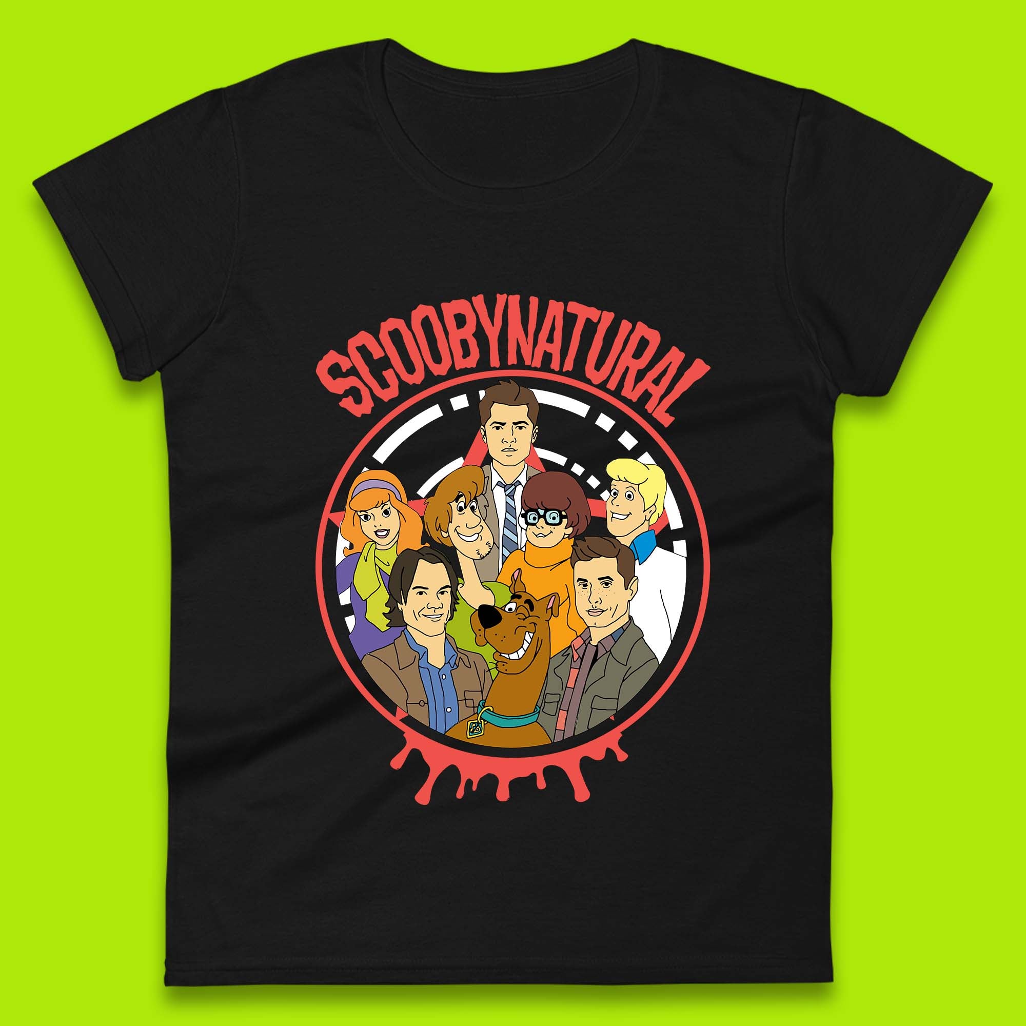 Scooby-Doo Scoobynatural Mash Up Group Shot Poster Happy Halloween Womens Tee T Shirt Mens Tops Unisex Top S