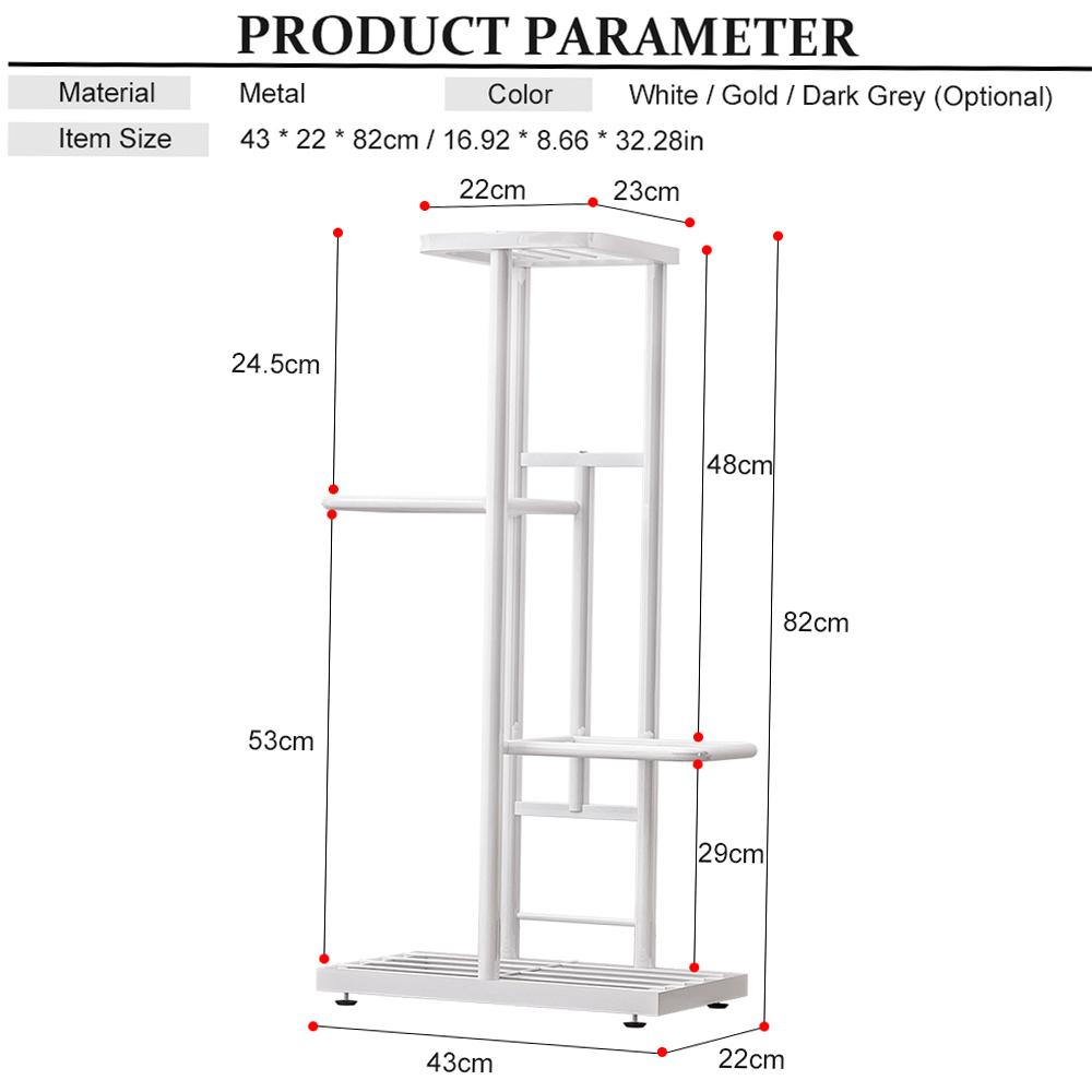 4-Tier Display Shelf Flower Pots Rack Plant Stand Potting Ladder Planter Stand Heavy Duty Storage Shelving Rack for Potted Plants