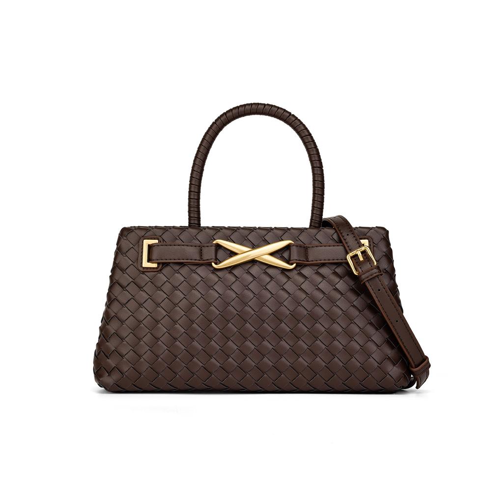 Small Niche Design Woven Bag, Handbag, Fashionable Single Shoulder Crossbody Bag, New High-end Feel, Large Capacity, Light Luxury