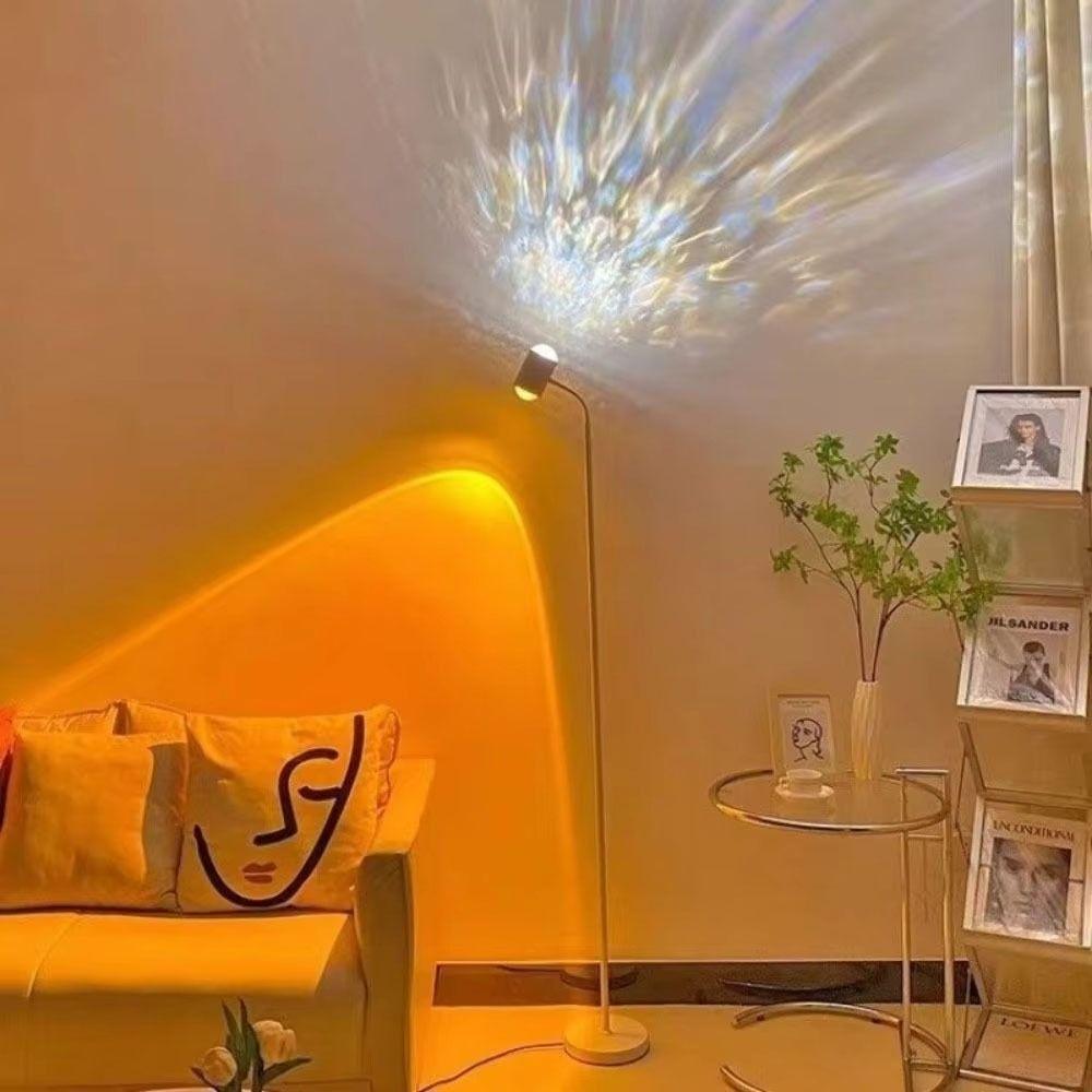 16 Colors Water Ripple Lamp 360° Rotation Button Control Sunset Lamp 36v Internet Famous Dual-Head Design Bedroom Light