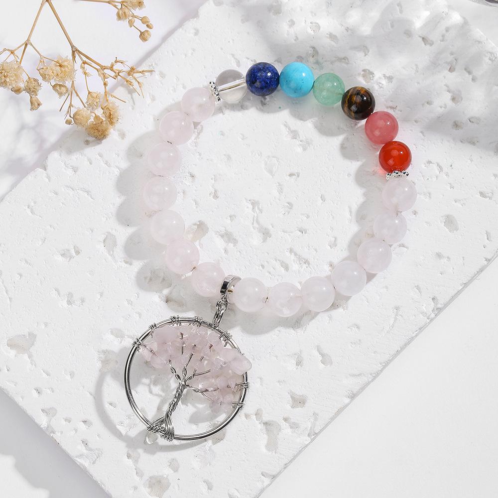 Natural Crystal Bracelet, Amethyst, White Pine, Beaded Bracelet, Bohemian Style, Bracelet, Jewelry