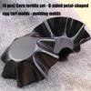 Set of 4 Multifunctional Fluted Flower Shape Cake Pan Carbon Steel Reusable Tortillas Shell Molds for Home Baking