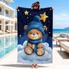 Teddy Bear Night Sky Beach Towel, Microfiber Beach Towel, Perfect For Pool, Beach, Travel, Home Decor Beach Party Fan Gifts