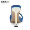 Fashion Eilyken Summer Slippers Design Strange Women Mule Thin Heels Sandals Flip Flops Pointed Toe Slides Party Shoes
