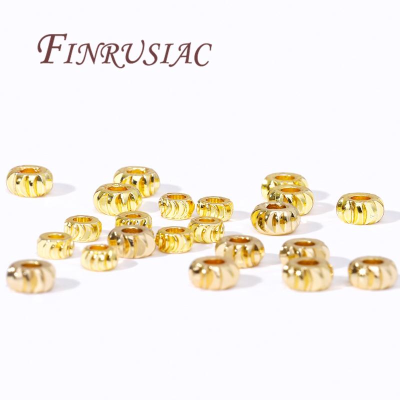 3mm 4mm Korálky Rozdělující 18K Zlatem Pokovené Volné Korálky Oddělovač Pro Korálky, Potřeby Pro Výrobu Šperků DIY, Doplňky Pro Náramky