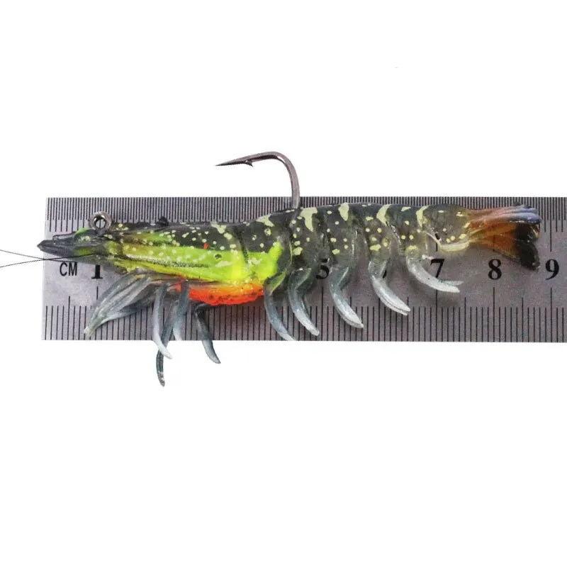 WeiHe 12g 9cm 8cm 8g7 Colors Artificial PVC Shrimp Soft Fishing Lure Luminous Bait For Fishing Activity