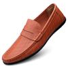 Leather Men Casual ShoesBrand Soft Mens Loafers Moccasins Breathable Slip On Black Driving Shoes Plus Size 37-47 Walking Shoes