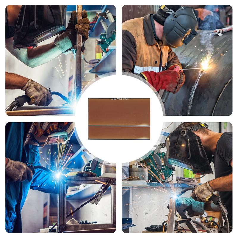 Gold Schweißfilter 2 Stück Blendschutz Goldfilter Glaslinse Äußere Abdecklinse Einfacher Linsenwechsel Schlagfeste Linse Für