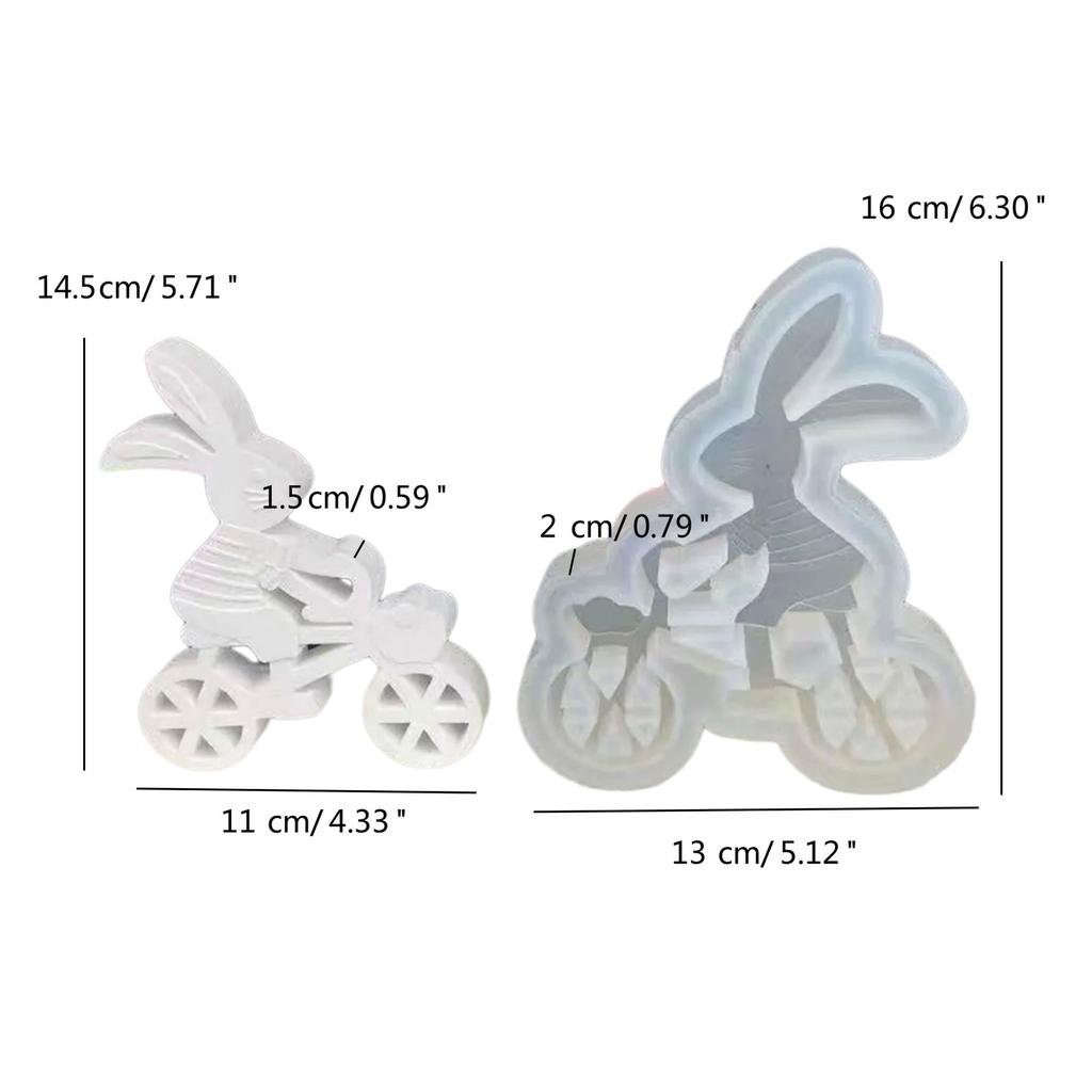 Cycling Rabbit Candle Molds Rabbit Silicone Mould Handmade Resin Molds Baking Molds DIY Casting Molds Home Decorations