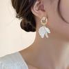 Irregular metal zircon acrylic petal stud earrings flower earrings temperament light luxury design light style decoration