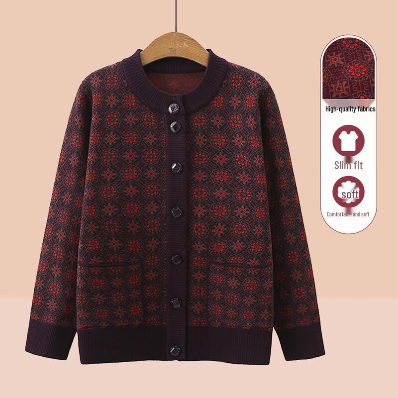 

YUZHAOLIN Women s Plaid Knit Cardigan Sweater 4XL