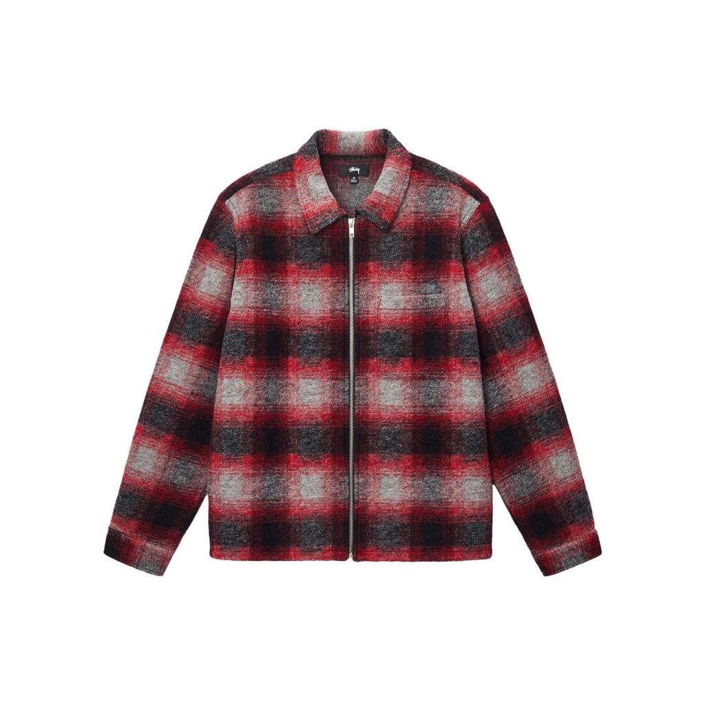 Stussy Brushed Wool Plaid Zip Shirt 1110307