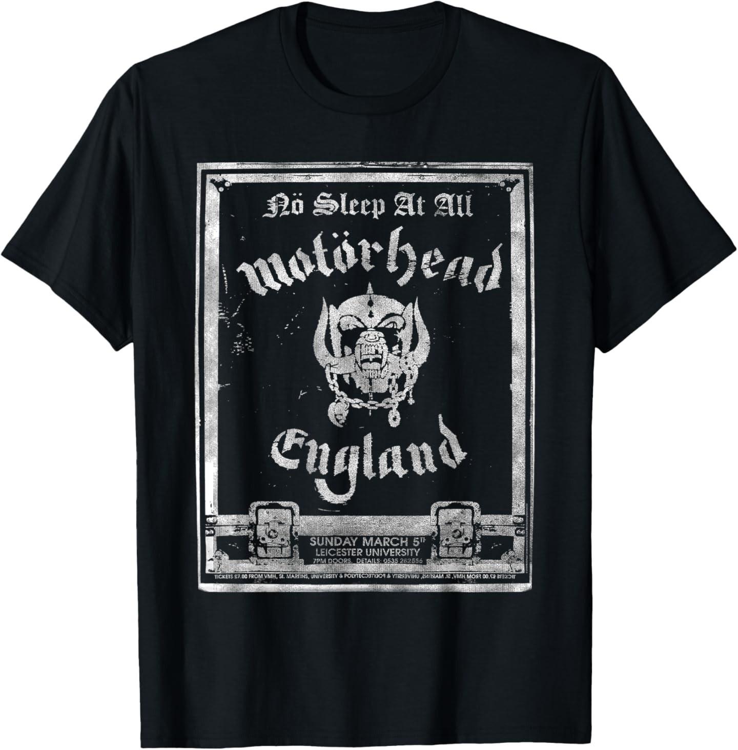 Motörhead - No Sleep T-Shirt Mens Womens Tees Top 3XL