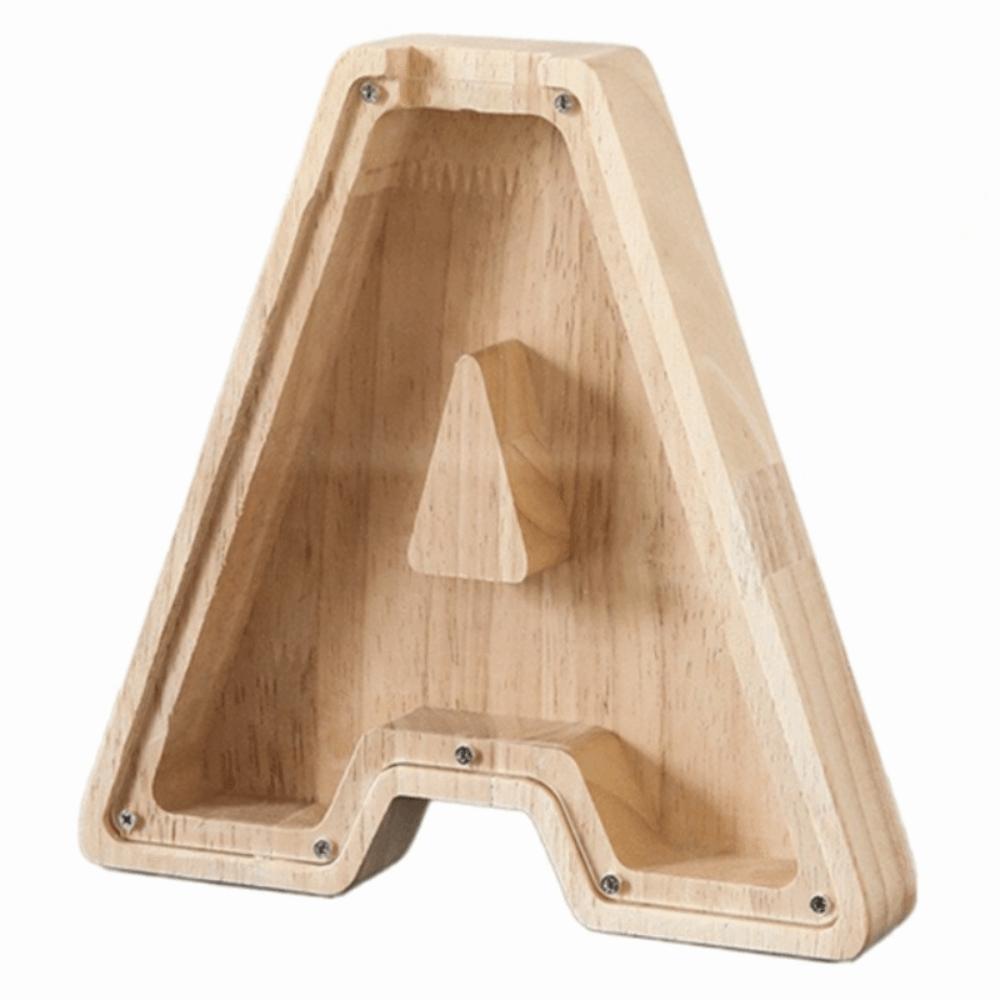 Clear Acrylic Wooden Letter Piggy Bank 26 Letter Children's Toy Storage Box Coin Storage Case Gift