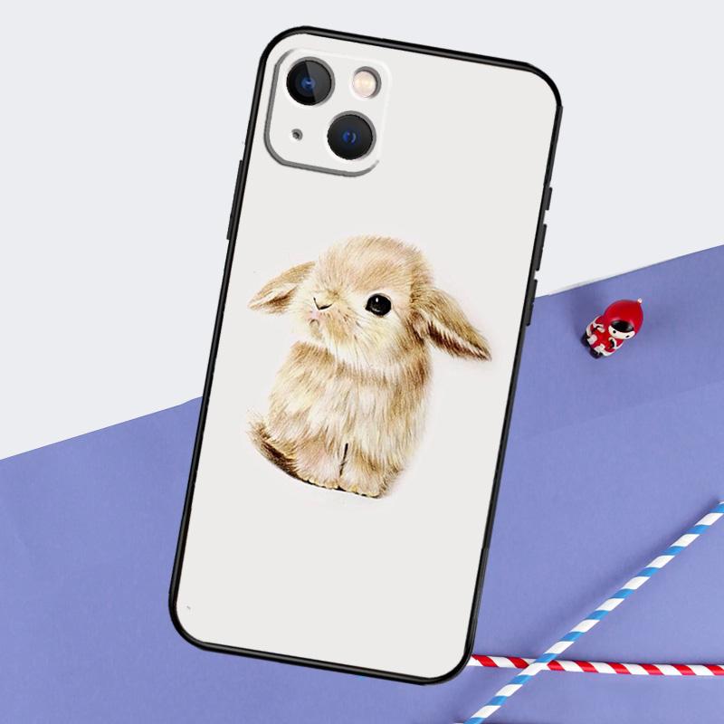 Rabbit Phone Case For iPhone 16 15 Pro Max 12 13 Mini 11 14 Pro Max XR 16 15 Plus 16e Cover Coque