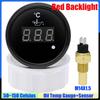 Red Light 52mm Oil Temperature Gauge+Sensor with Alarm Digital 50~150 Celsius Oil Temp Meter for Marine Boat Car 12V24V Custom
