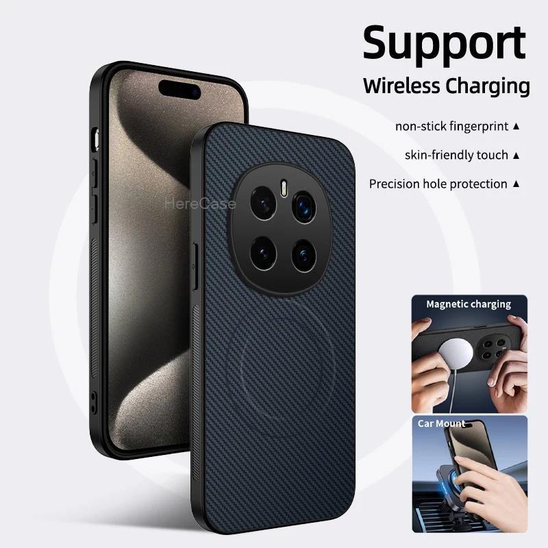 Magnetic Wireless Charging Phone Case For Honor Magic 7 Pro 7 Lite Lens Protect Matte Carbon Fiber Pattern Silicone Cover Cases