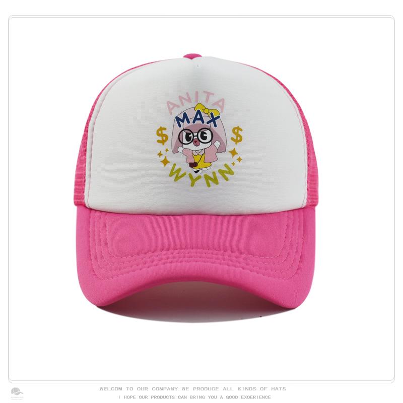 WYNN Cute Cartoon Print Trucker Hat - Mesh Sponge Baseball Cap
