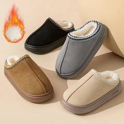 Damen Komfortgefütterte Hausschuhe Weiche Sohle Winter Warm Indoor Outdoor Schuhe Elegante Partnerhausschuhe