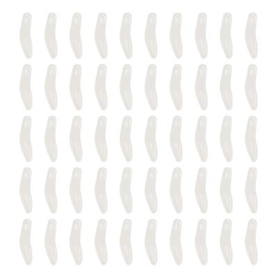 50 pezzi Mini spatola per crema cosmetica curva riutilizzabile applicatore per crema per gli occhi per colla per unghie bianco