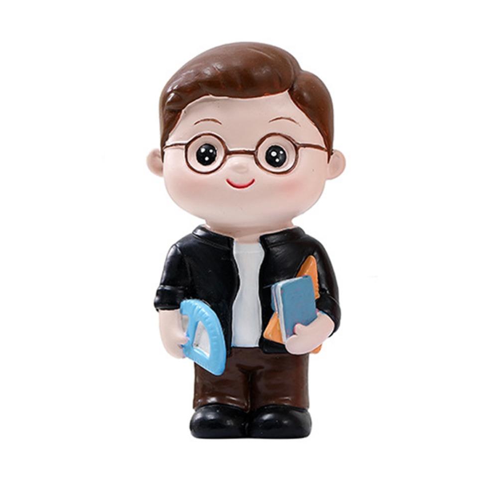 Resin Teacher Figurine Model DlY Baking Cake Decoration Teacher Statue Ornaments Collection Crafts