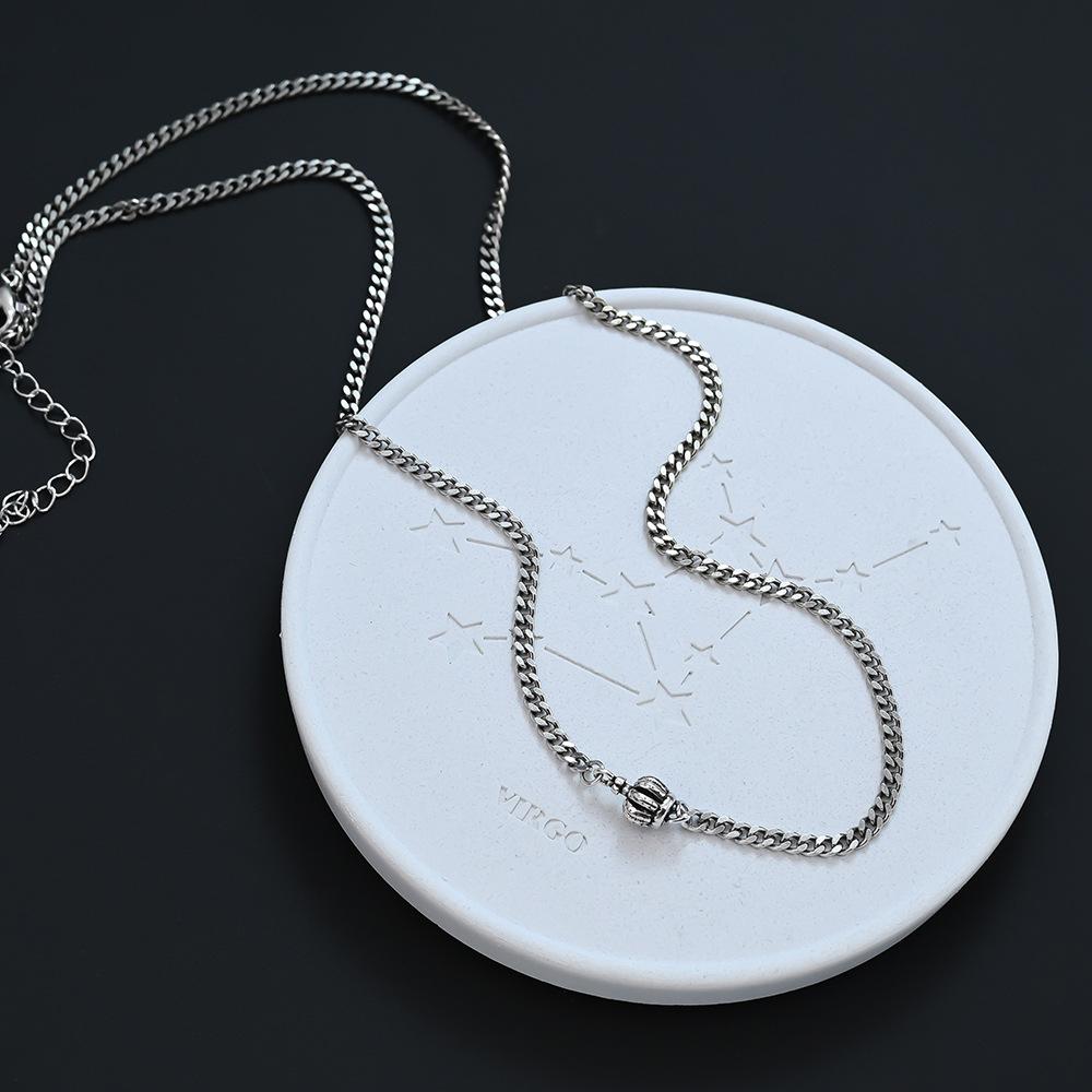 Retro Crown Pendant Tank Chain Diy With Necklace Women'S Sweater Chain Exquisite Universal Chain