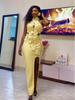 Elegant 2026 European & American Flower Bandage Evening Gown for Women