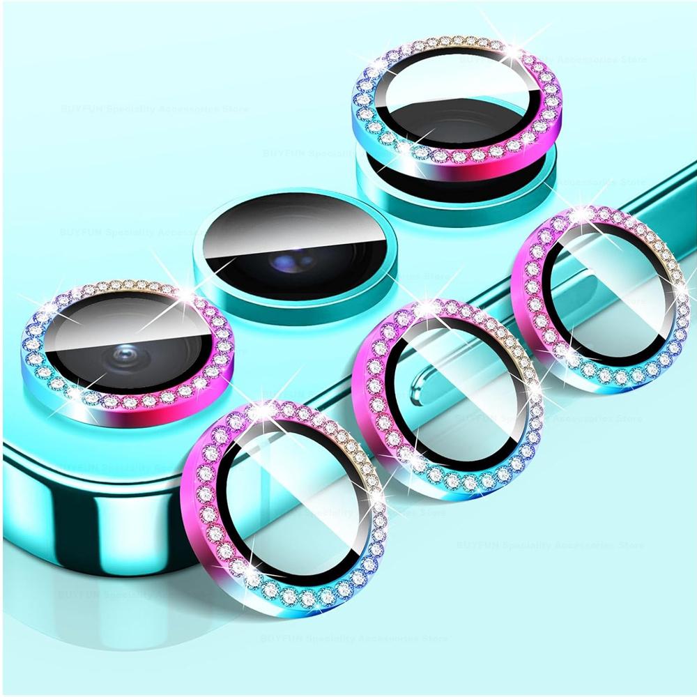 

Для Samsung Galaxy A16 4G 5G Diamond Camera Lens Protector Блестящая закаленная стеклянная задняя крышка объектива Алюминиевое металлическое кольцо Galaxy A06 A16 4G 5G - 3PCS
