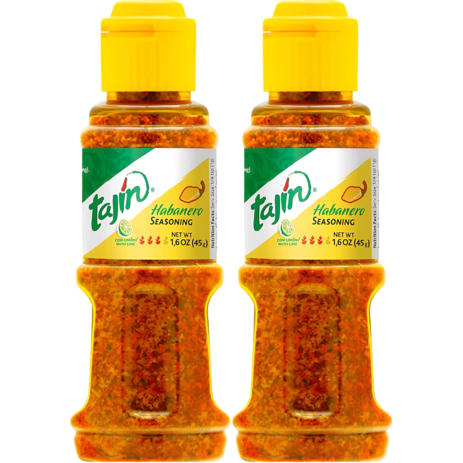 

Tajín Habanero Seasoning 45g, By COUGAR - (Pack Of 2) - Spicy Chili & Lime Powder Blend for Fruits, Snacks, Drinks & Cooking - Premium Mexican St
