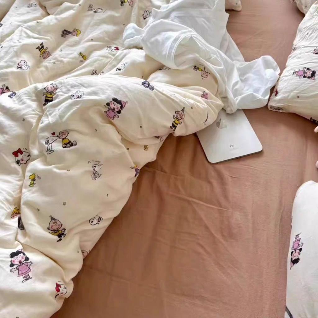 Live Broadcast Explosion Class A Maternal And Infant Grade Cotton Pure Cotton Double-Layer Yarn 4-Pcs Set Student Children'S Dormitory 3Pc Quilt Cover