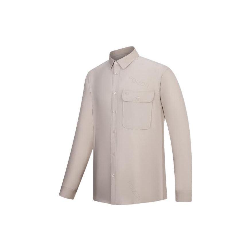 Armani Exchange Solid Color Single-Breasted Long Sleeve Shirt Men Shirts Light-Brown 6LZCL6-ZNWNZ-1709