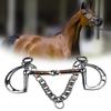 Secure Double Chain Equestrians Bit Stainless Steel Construction for Weatherproofed Horse Training Accessories
