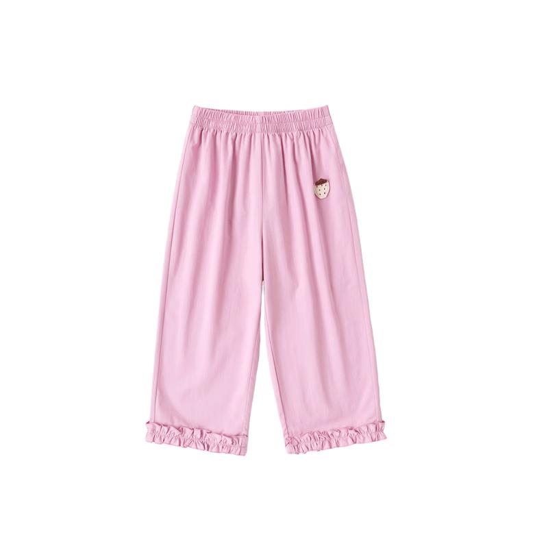 Girls  100% Cotton Wide-Leg Spring Pants 90