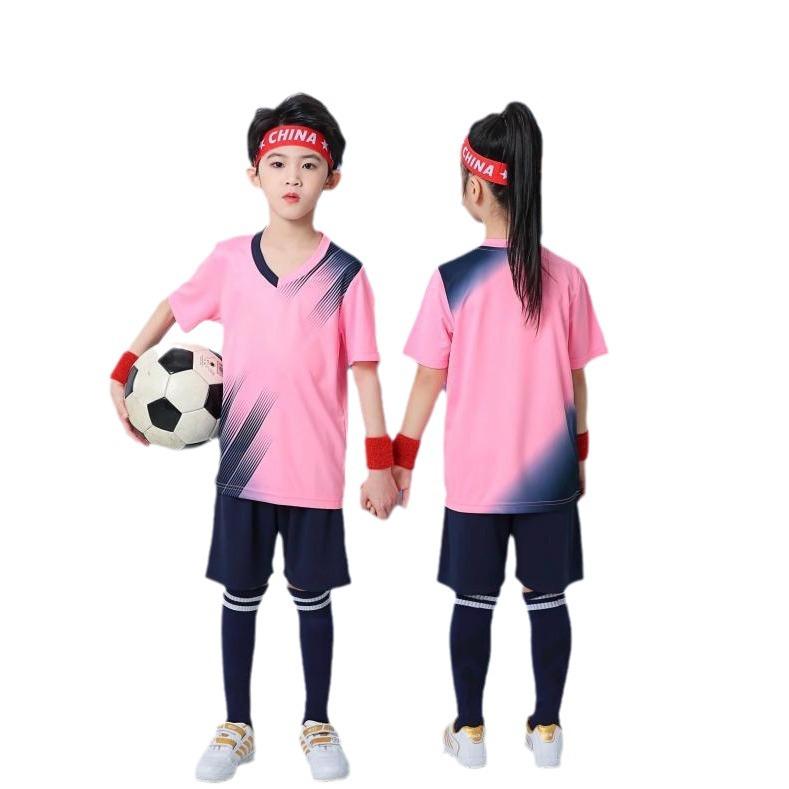 Soccer Uniform Set Men'S Adult Team Training Uniform Children Sports Short Sleeve Jersey Middle School Student Game Jersey Fb01